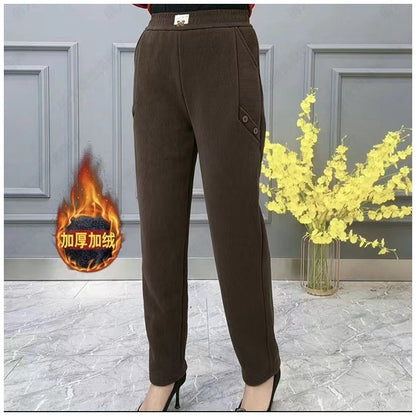 【2XL-5XL】Nowe, zimowe, pogrubione i aksamitne, luźne spodnie plus size✅【55-92,5kg】-3824192
