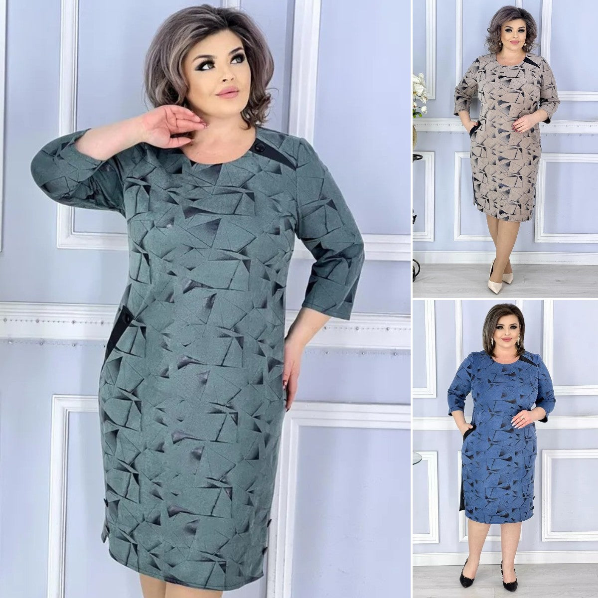 【🏆️Gorąca wyprzedaż】🌷 [S-5XL] 2025 Nowa elegancka sukienka z nadrukiem-3892658
