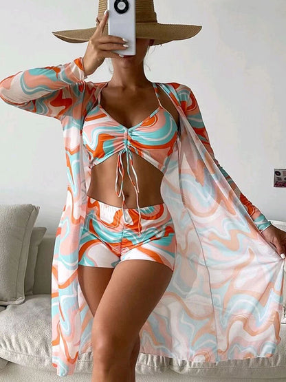 🔥【Nowy produkt】🔥【S-XL】Damski trzyczęściowy kostium kąpielowy