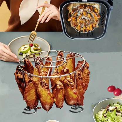 【💥Oferta ograniczona czasowo】🍢🍖🍗 Grill ze stali nierdzewnej 304, 24 szaszłyki, Beztłuszczowa frytkownica-3908501