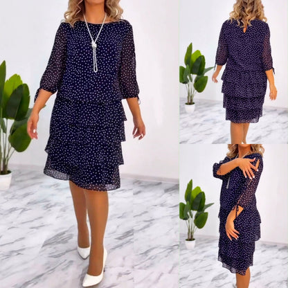 🥰【S-5XL】2025 Nowa elegancka luźna sukienka w kropki