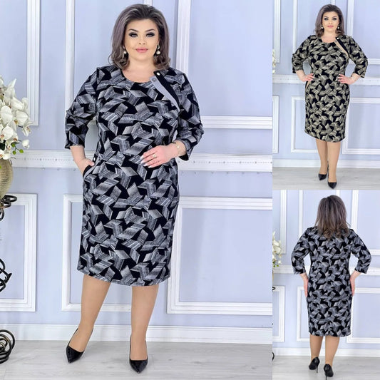 【🥇Cel mai bine vândut】💥👗【S-5XL】2025 Nouă rochie de primăvară imprimată-3901775
