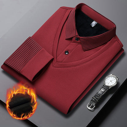 【M-4XL】👔 Dwuczęściowa koszulka POLO ze sztucznymi paskami-3838679