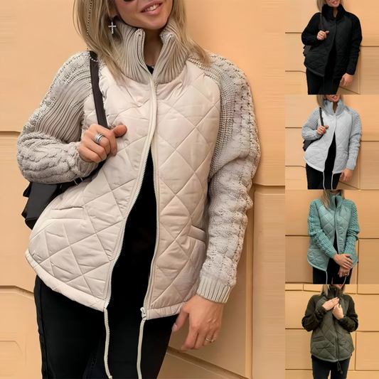 🔥💥【S-3XL】2024 nowa zimowa kurtka damska, dzianina kompozytowa, pogrubiona, aksamit-3801687