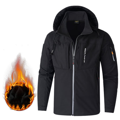 🔥[M~4XL] 2024 jesienno-zimowa nowa modna męska ciepła pogrubiona kurtka z kapturem-3859915