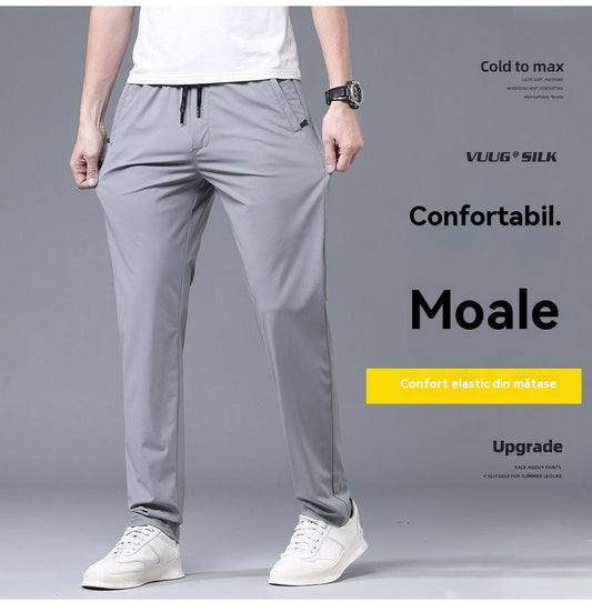 【40-115kg】🔥【Cumpărați 1 obțineți 1】Pantaloni noi de mătase elastică din gheață pentru primăvară și vară 2025