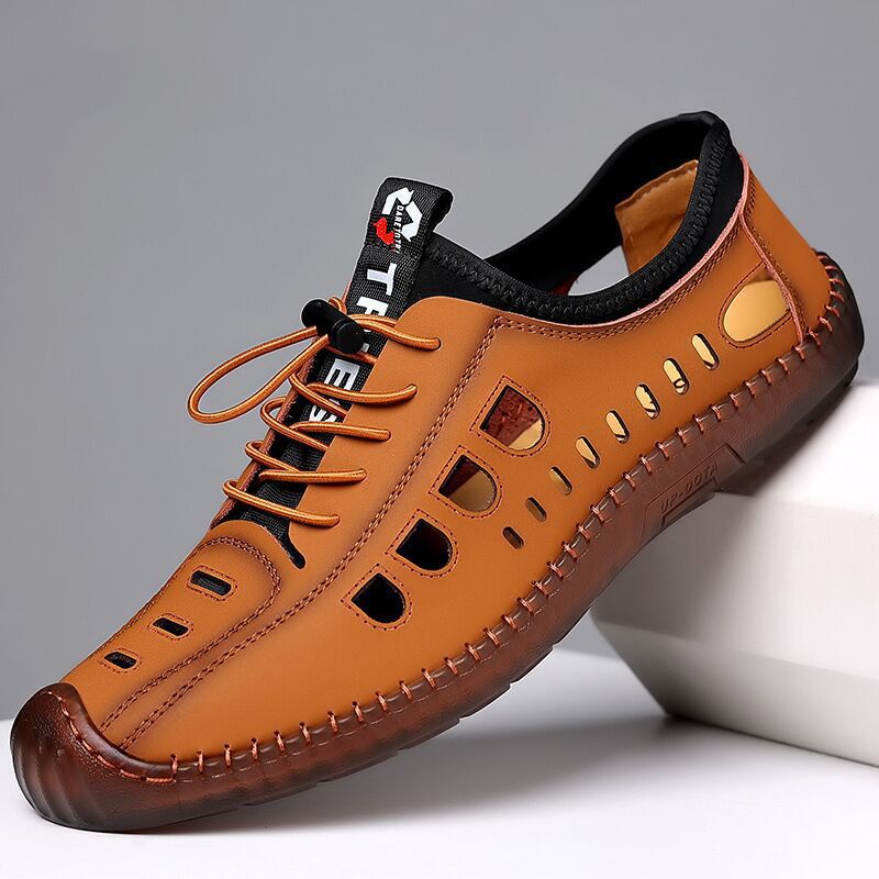 【Nowe buty na wiosnę】【39-44】 2025 Nowe letnie, oddychające ażurowe męskie buty na co dzień z miękką podeszwą-3916500