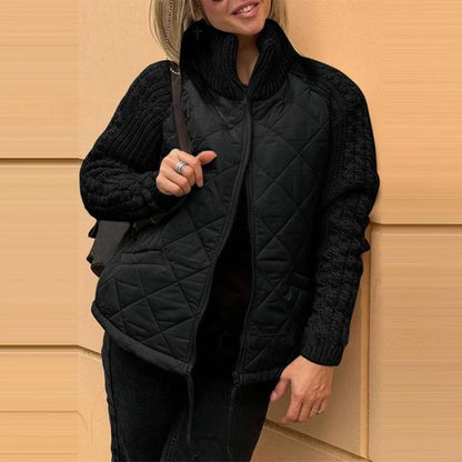 🔥💥【S-3XL】2024 nowa zimowa kurtka damska, dzianina kompozytowa, pogrubiona, aksamit-3801687