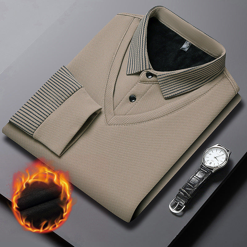 【M-4XL】👔 Dwuczęściowa koszulka POLO ze sztucznymi paskami-3838679